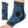 Ankle Brace Nylon Stretch Knit Lightweight Breathable Blue Ankle Bandage Wrap for Men Women Sports Foot  