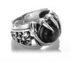 Adjustable Open Ring Men Women Vintage Claw Black Obsidian Style Punk Rock Gothic Finger Copper Jewelry