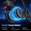 AOVOPRO ESBSXLX Dual Suspension 500W 14 Inch Commuter Electric Scooter 10.4Ah with Seat & Carry Box for Adult-Up To 27 Miles