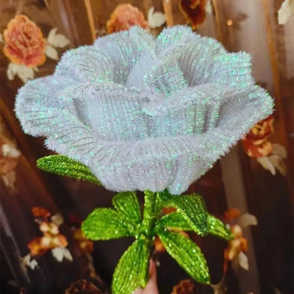 100pcs Colorful Chenille Stems Wire Core Tinsel Twisting Stick Plush Tinsel Stems  Handmade Crafts