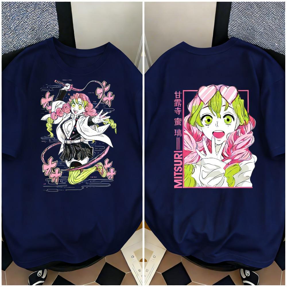Plus Size Demon Slayer Anime Printed Unisex WomenTshirt Casual Parent Child Tops Fashion Harajuku Style Street Wear Y2K Summer