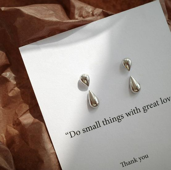 Women's High-End Metal Water Drop Stud Earrings - Unique Summer Trendy Design