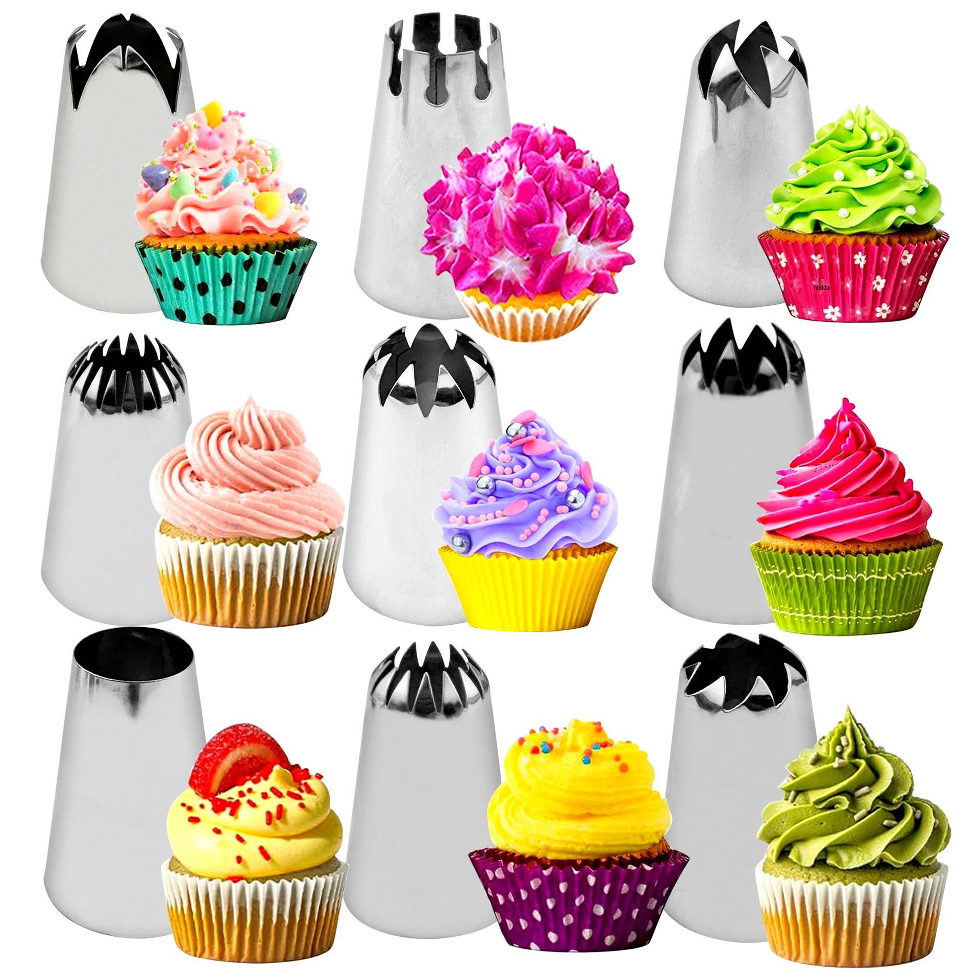 Stainless Steel Cake Decorating Tips Set with EVA Piping Bag