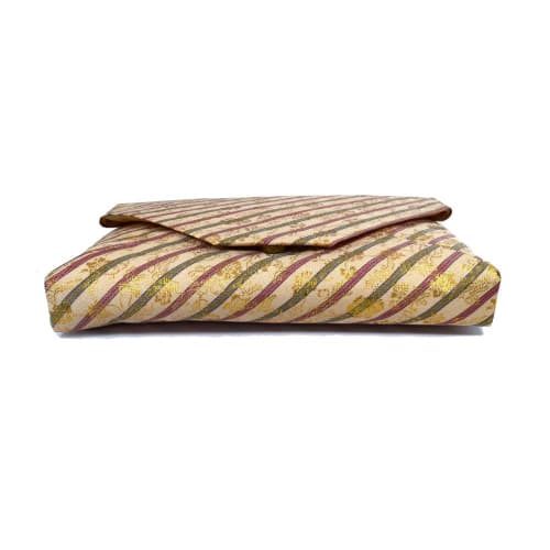 Okadaen Tea Ceremony Utensils Sukiya Bag, Rayon Japanese Style Bag for Women (Striped Arabesque Pattern)