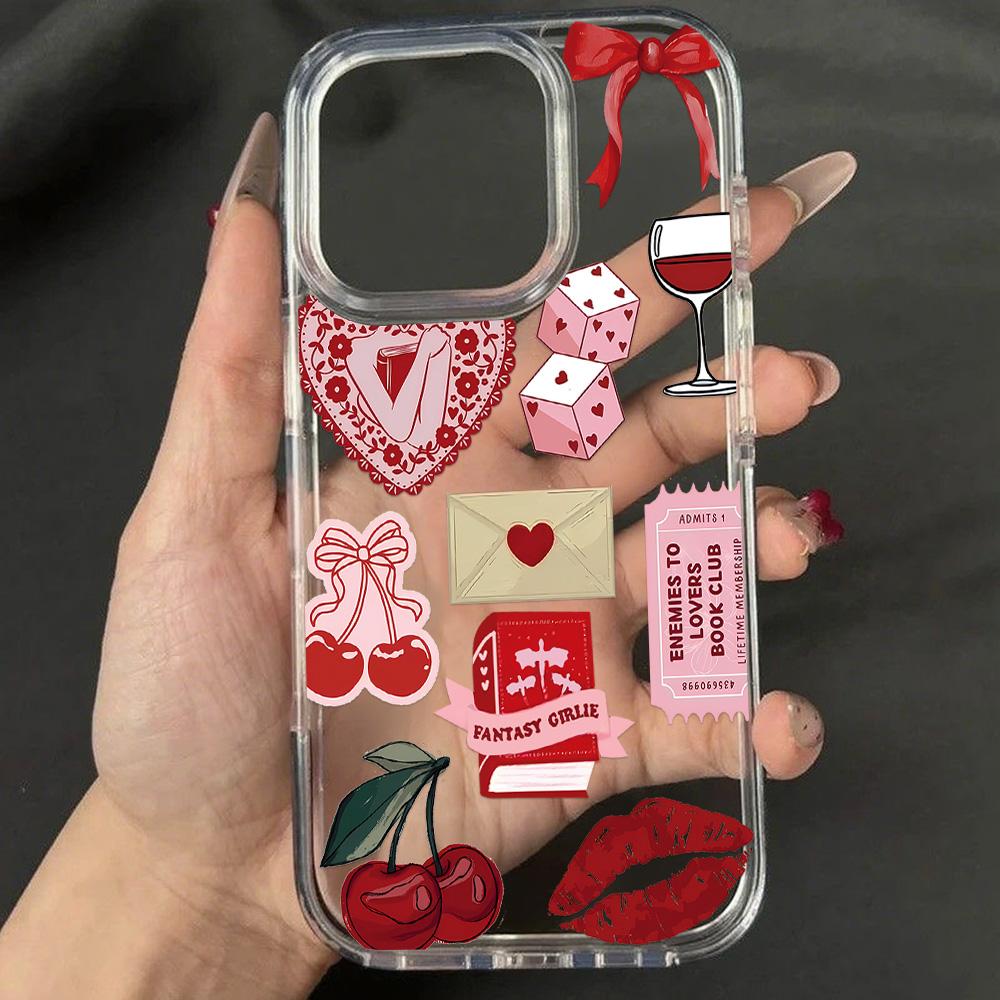 Ins Cute Cartoon Phone Case For iPhone 11 Funda iPhone 15 13 16 12 14 Pro Max Soft TPU Transparent Rabbit Strawberry Back Cover