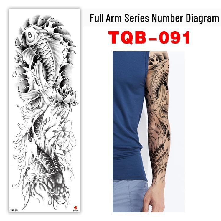 Waterproof Full Arm Customizable Big Flower Tattoo Stickers - TQB081-100