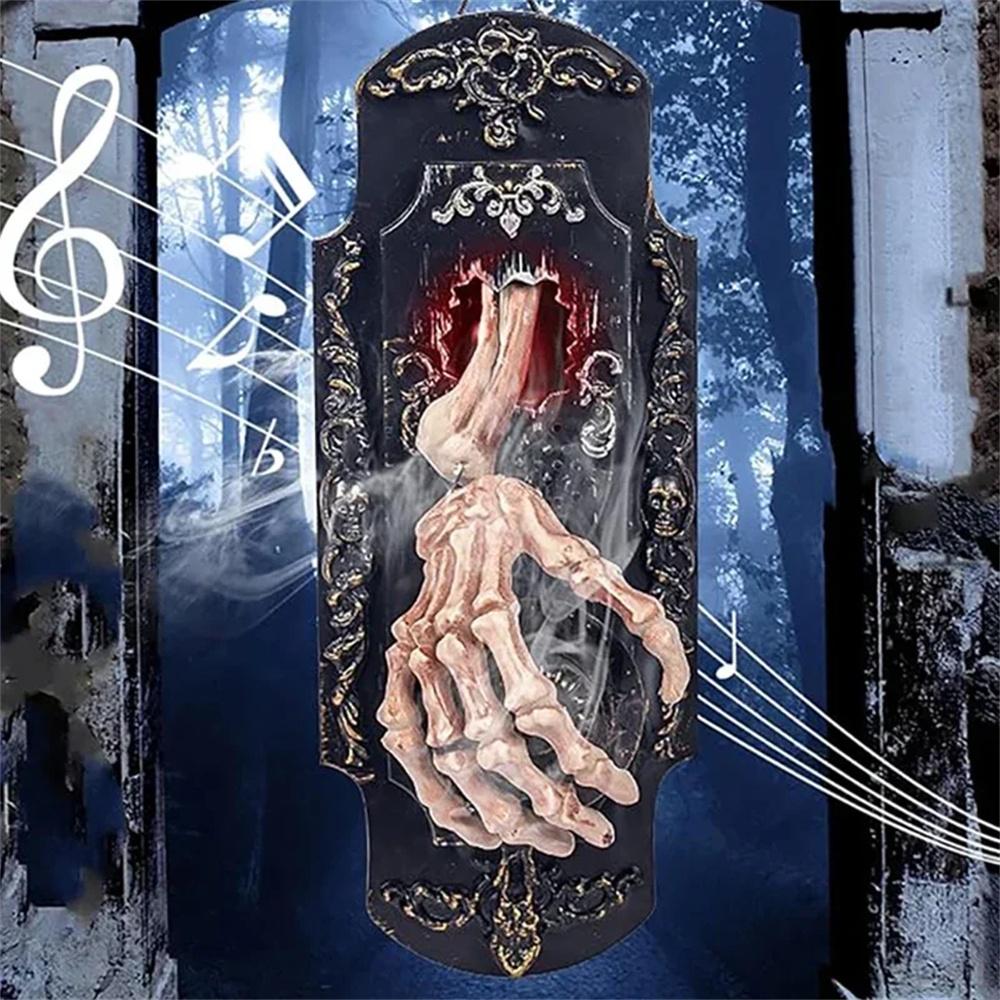 1× Skeleton Hand Shape Halloween Funny Spray Doorbell For Halloween Decoration