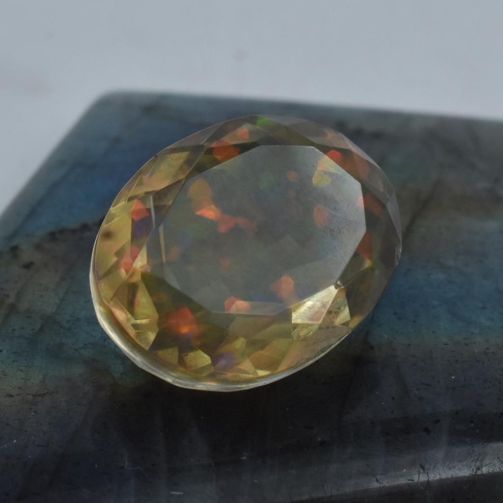 Certified Lab Created Multicolor Opal 10.30 Ct Oval Fabulous Loose Gemstone