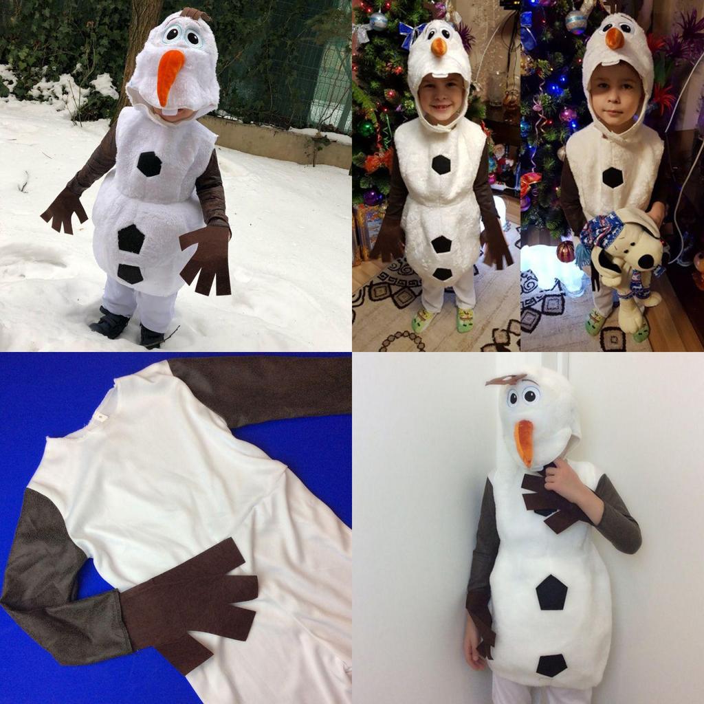 Enchanting Frozen Snowman Olaf Cosplay Costume For Kids Halloween Fancy Dress Up