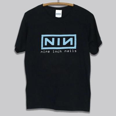 Unisex Kurzarm Rundhals Baumwoll T-Shirt Nine Inch Nails T-Shirt 1996 Konzerttour