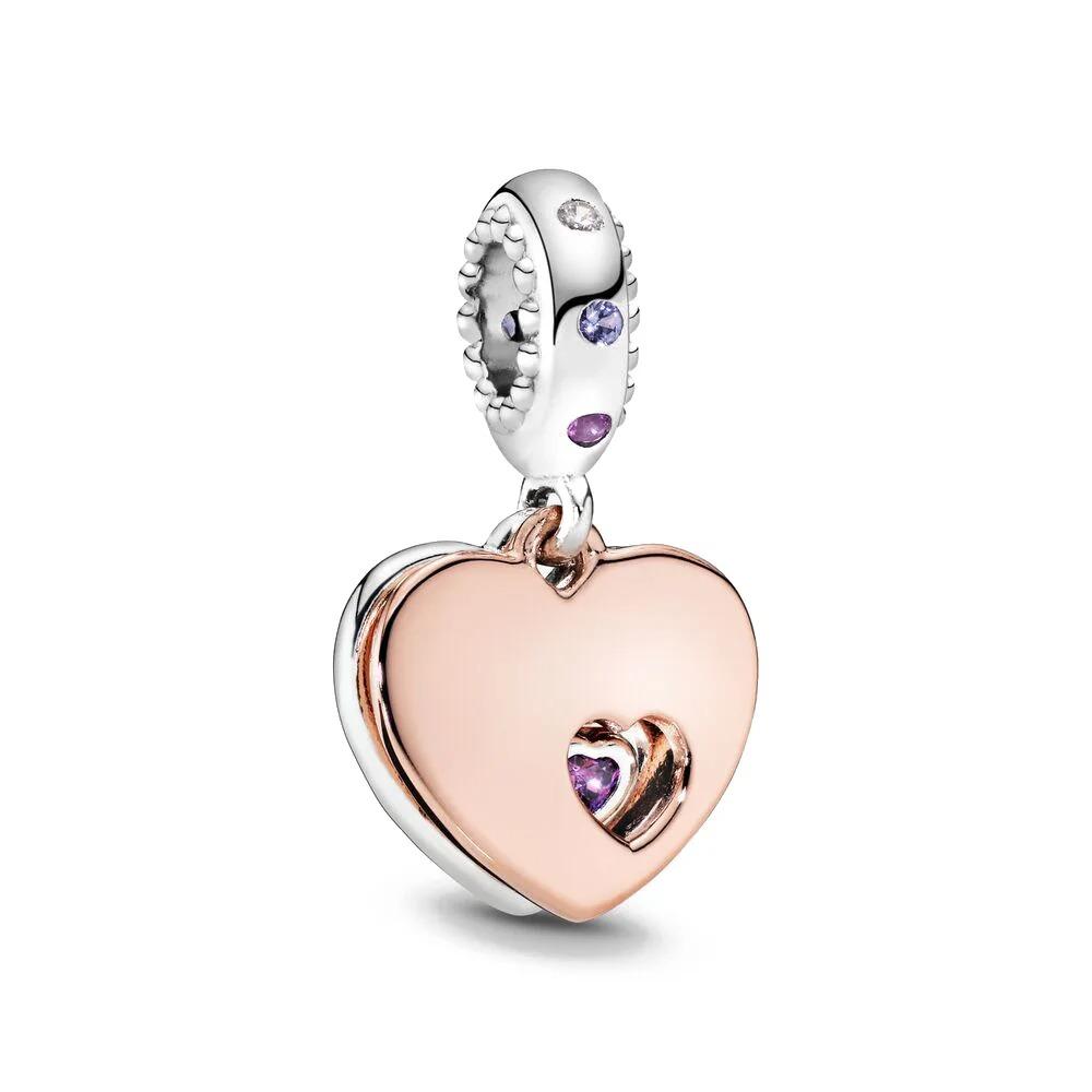 NEW 925 Silver Charm Fit Original Bracelet Accessories Women Jewelry Love Series Cupid Pink Heart Rose