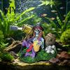 Decorazioni per Acquario Scheletro Pirata Aeratore per Acquario, Ornamento Sommerso in Resina, Aeratore a Tema Aereo con Tubo e Pietra per Acqua Dolce e Salata