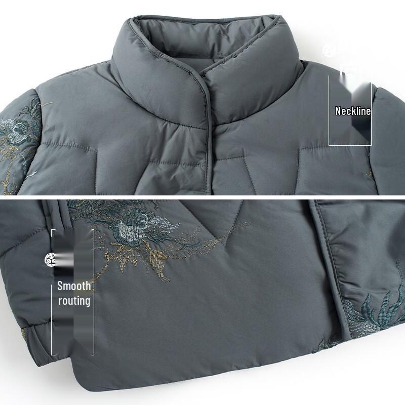 Elderly Women's Padded Floral Winter Coat