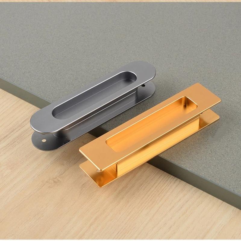 Sliding Door Hidden Pull Handle Cabinet Door Invisible Embedded Handle Kitchen Door Recessed Slot Handle For Sliding Doors