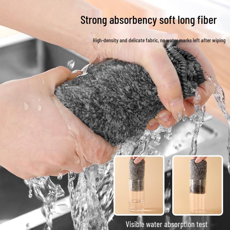 10-Piece Oil-Repellent Bamboo Charcoal Fiber Kitchen Dishwashing Cloth Set