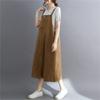 Johnature Letnia japońska koreańska retro luźna sukienka swobodna jednolity kolor pasek wszystkie pasujące proste kieszenie damskie sukienki