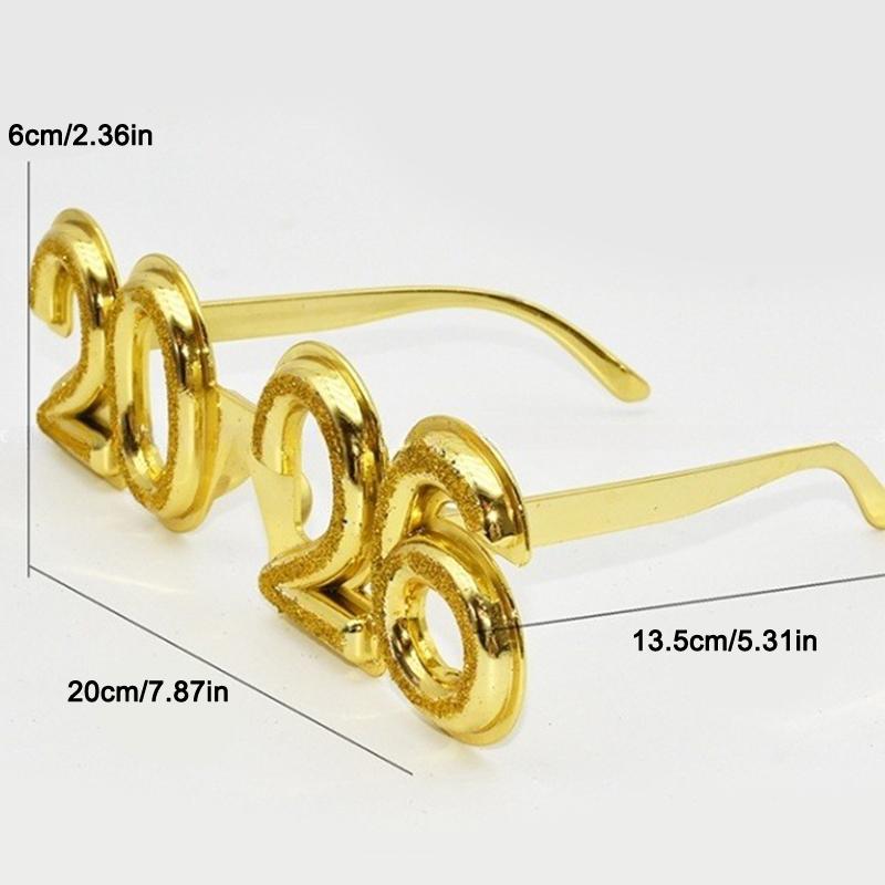 2026 Number Eyeglasses 2026 Happy  Year Glasses Diamond Glitter Sunglasses Cosplay Prop Xmas Party Decoration Funny Glasses