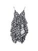 As If Cali Gypsy Check Unbalance Dress Black
