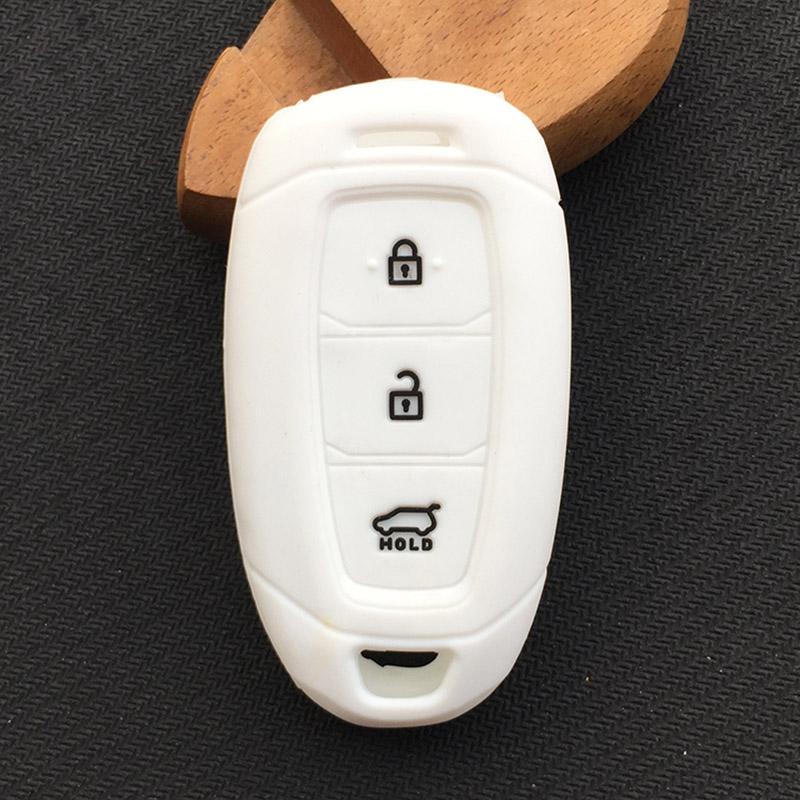 Silicone rubber car key case cover for hyundai kona 2017 i30 ix35 solaris Azera ELANTRA GRANDEUR IG 3button key case cover shell