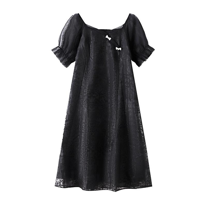 

Плюс Размер Женщин Летняя Мода Новое Постное Утягивающее Платье 6XL чёрный