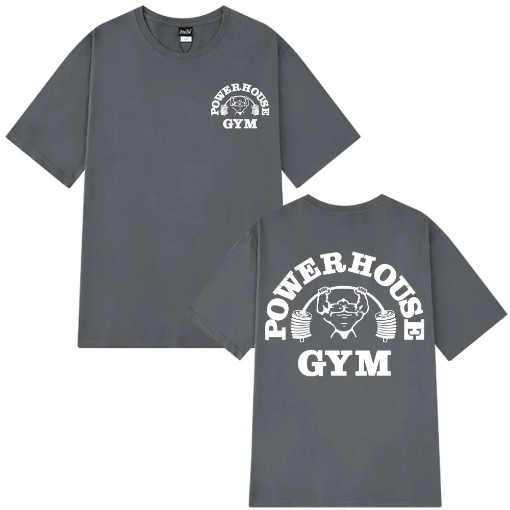 Powerhouse Gym Logo Graphic T Shirts Unisex Wounisex Olympia Fitness Short Sleeve Tshirts Summer Pure Cotton Vintage Unisex Tshirt Tops