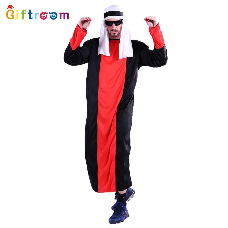 Halloween Carnival Party Prince Male Red and Black Dubai Dress Performance Costume