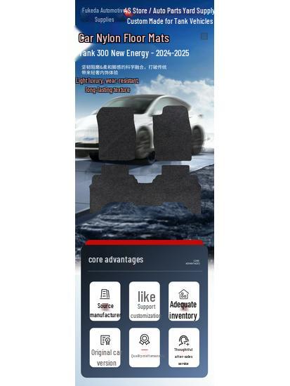 Tank 300 New Energy Flocking Nylon Car Floor Mats (2024-2025 Models)