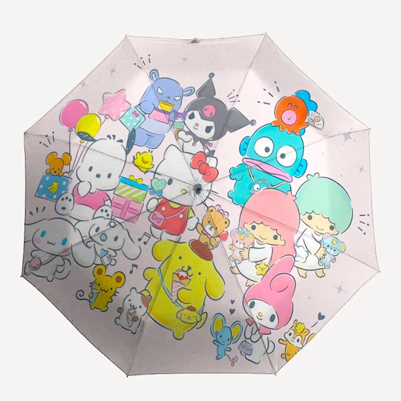 1pc Hello Kitty & Friends Automatic Opening Folding Umbrella - 8 Bone Iron Frame, Suitable for Fans, Travel, Daily Use, Gift for Holidays.F100