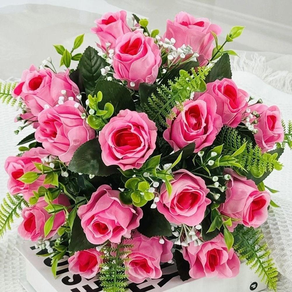 18 Koppen Echte Gelukkige Geluksbloem Mini Fotografie Foto Cadeau Valentijnsdag Bloemen 8 Kleuren Kristalgras Boeket