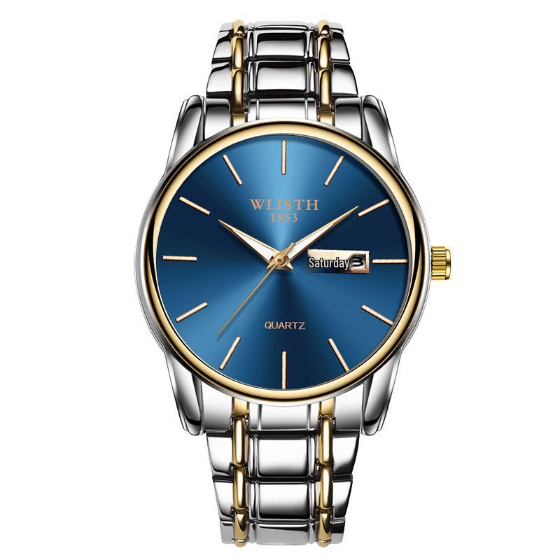 WLISTH Men s Quartz Business Watch with Dual/Single Calendar, Steel Band, Versatile Design.