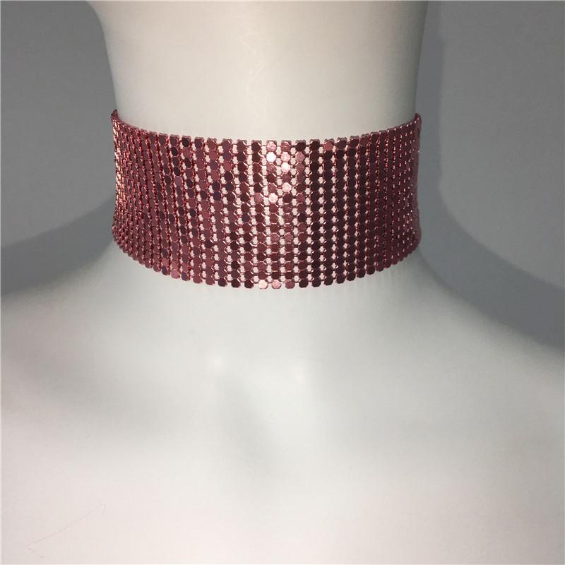 Evropské a americké doplňky Kovové flitrové párty Exagerovaný náhrdelník Šperky Hudební párty Punk Hip-hop Kovový choker