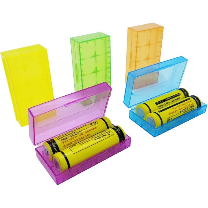 5 PCS Clear Colorful Battery Storage Case Holder Organizer for 18650, Battery Storage Case for 18650 or CR123A Battery