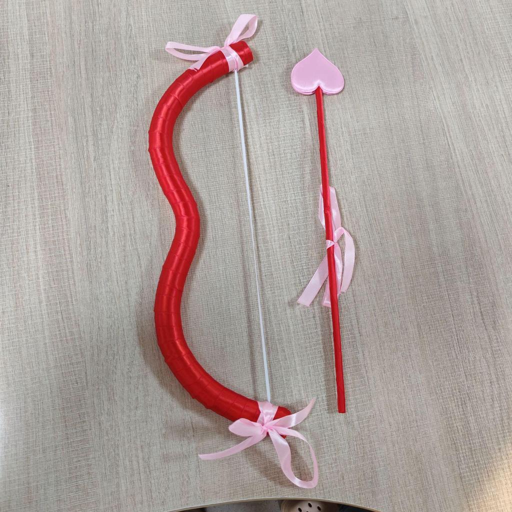 Cupid Heart Bow & Arrow Set for Valentine's Day and Qixi Festival Party Decor & Photo Props