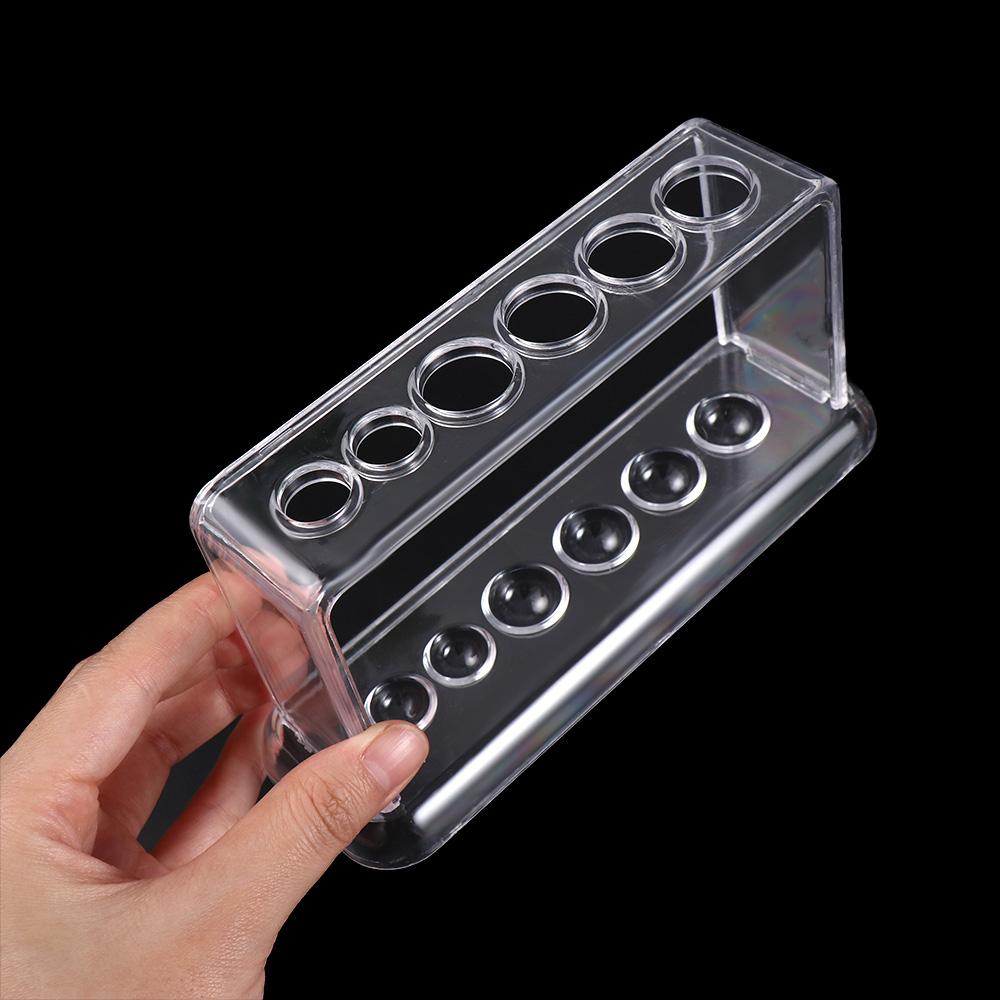 Transparent Plastic Clear 16.7*8*3cm Test Tube Rack Test Tube Stand Burette Shelf Test Tube Holder