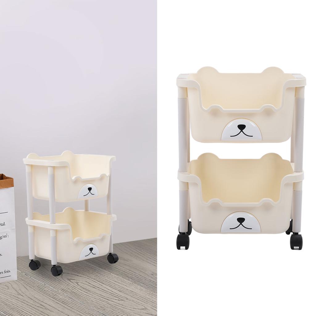 Storage Cart with Caster Wheels High Capacity Rolling Trolley Cart for Bathroom Kitchen Classroom Narrow Places