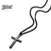 Black Cross Necklace Stainless Steel for Men Women Cuban Link