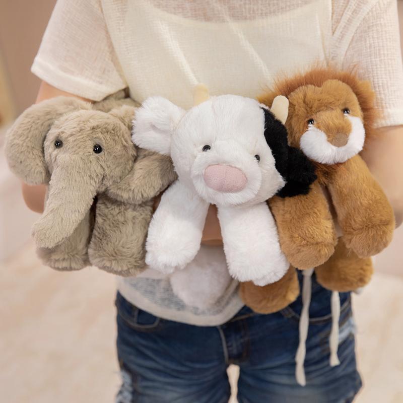 Animale sdraiato con braccia lunghe Peluche con braccia pesate Morbido cuscino di peluche Maiale Leone Coniglio Mucca Elefante Bambola Regalo per Bambini e Bambine