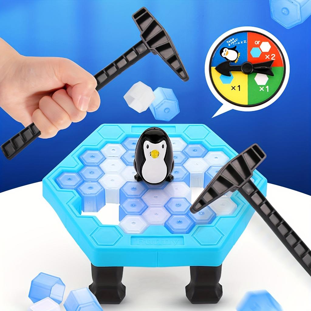 Salvar Pingüino Rompehielos Juego, Pingüinos Atrapados en Hielo Juguete Rompehielos, Salvar Pingüino en Hielo Juego, Pingüino Rompehielos Juegos de Mesa de Puzzle para Niños con Cubos de Hielo