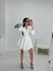 Elegant Women's Spring V-Neck Solid Color Long Sleeve Party Dress