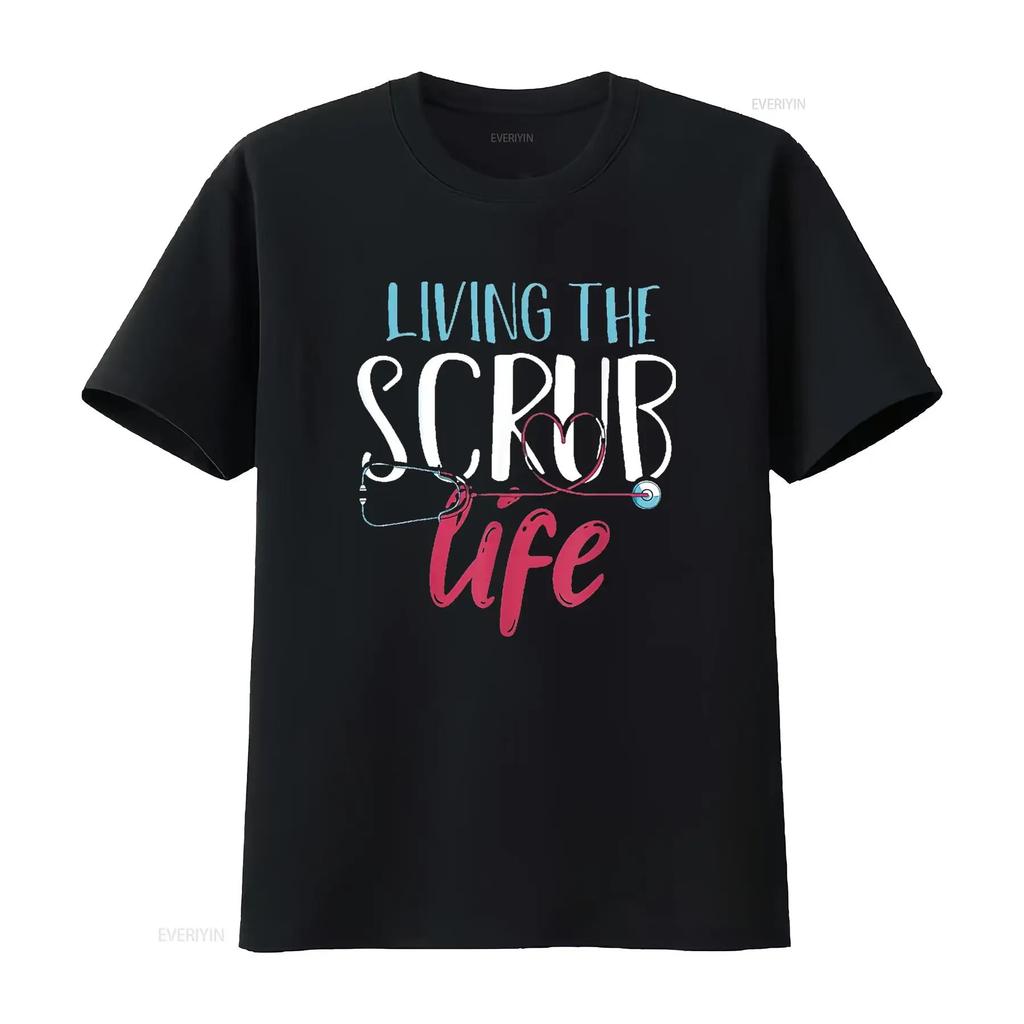 Womens Hospital Healthcare Stethoscope Nursing Scrub Life Nurse T Shirt Black 2X Large vintage Washed designer clothes Casual