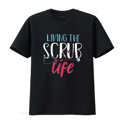 Womens Hospital Healthcare Stethoscope Nursing Scrub Life Nurse T Shirt Black 2X Large Vintage Washed Designer Clothes Casual