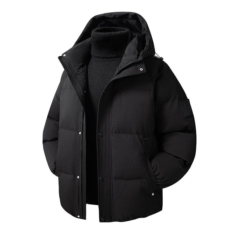 2025 Men's Premium Hooded Short Down Jacket - Warm & Loose Casual Winter Outerwear