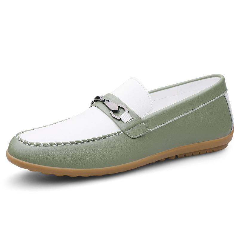 

Модные мужские лоферы из натуральной кожи, мягкие мокасины для вождения, высококачественные слипоны, роскошная мужская обувь для вождения, деловые кроссовки 45 зелёный