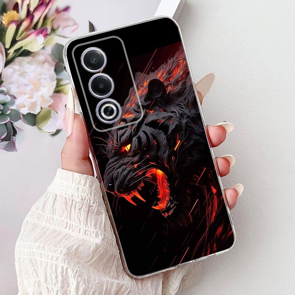 For OPPO A3 Pro A80 CPH2639 Elegant Floral Cat Printed Phone Case For Oppo  A80 A3 Pro 5G Global Soft Silicone TPU Cases