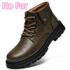 Fashion Fashion Men's Casual Genuine Leather Chelsea Boots Design High Top Shoes Men Winter Plush Snow Boots Classic Comfy Ankle Boots