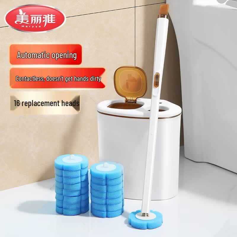 MARYYA Triangular Disposable Toilet Brush with 16 Refills