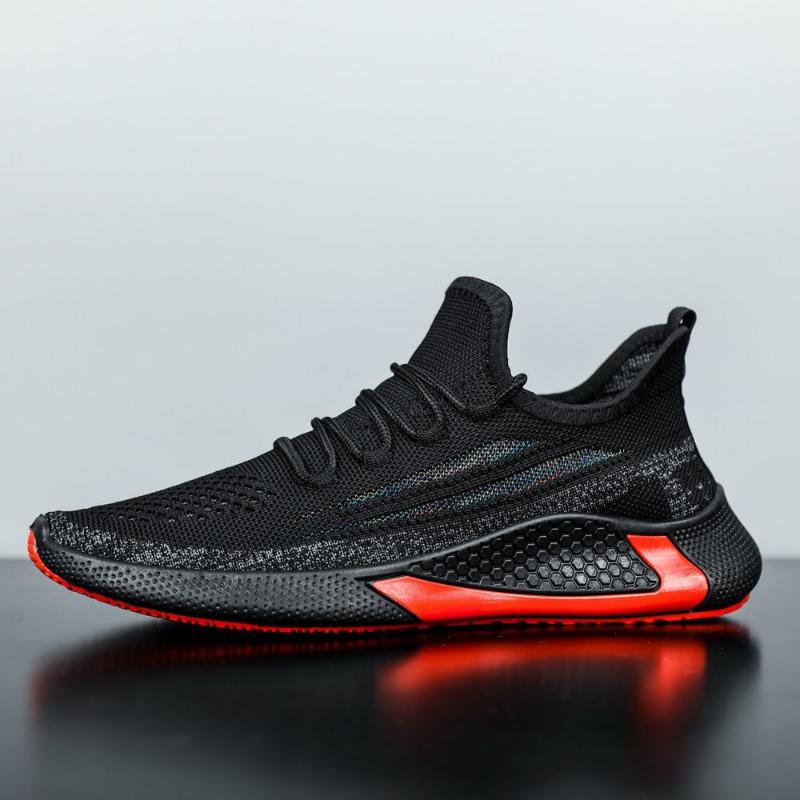 Men's Shoes Spring New Fly-woven Breathable Casual Shoes Low-top High-elastic Sports Single Shoes Running Shoes Men