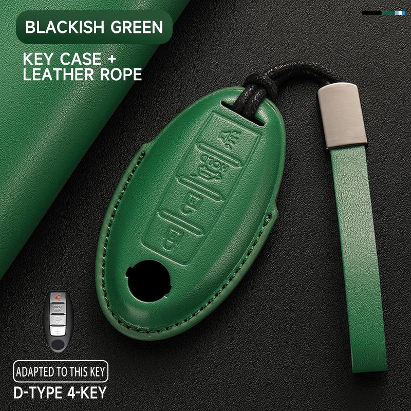 Schlüsseletui aus echtem Leder für Nissan Qashqai 2022 J12, Ariya, Altima, Teana, Juke, X-Trail (Schutzset)