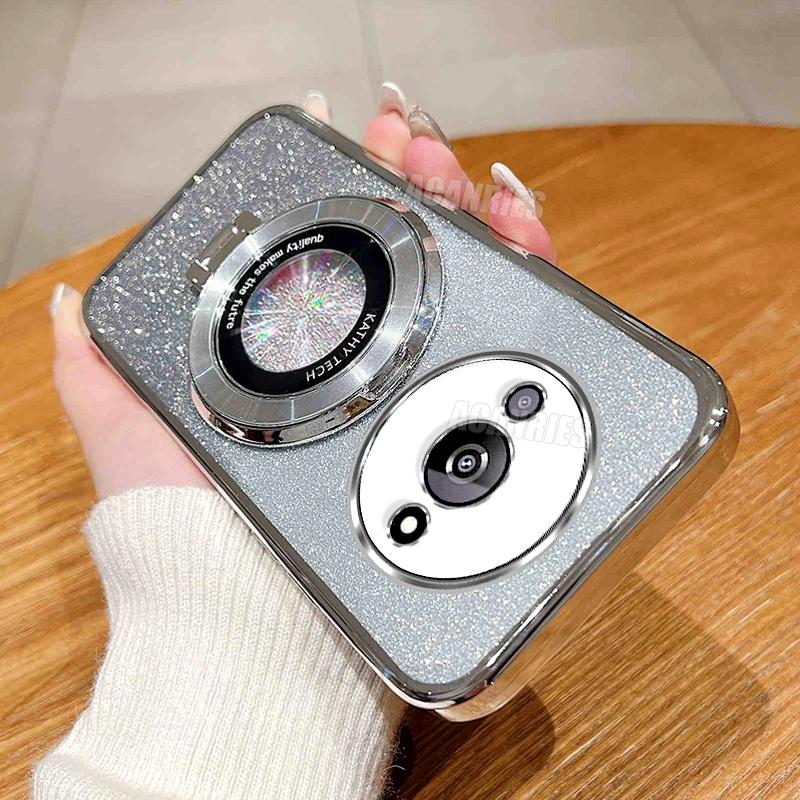 

Redmia3 Роскошный блестящий держатель для силиконового чехла для Xiaomi Redmi A3 A3x Redmia3x Ударопрочный защитный чехол-подставка Poco C61 Redmi A3