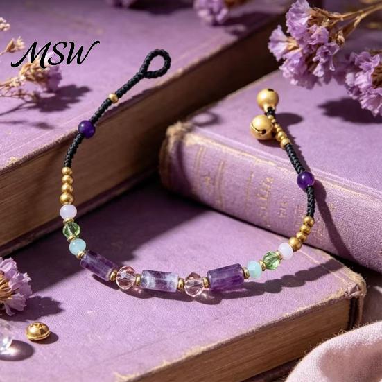 Stackable Layered Bamboo Bracelet Bohemian for Women, Handmade Joint Beaded Boho Style Bangle Bracelet, Ethnic Summer Jewelry Adjustable Slide Buckle